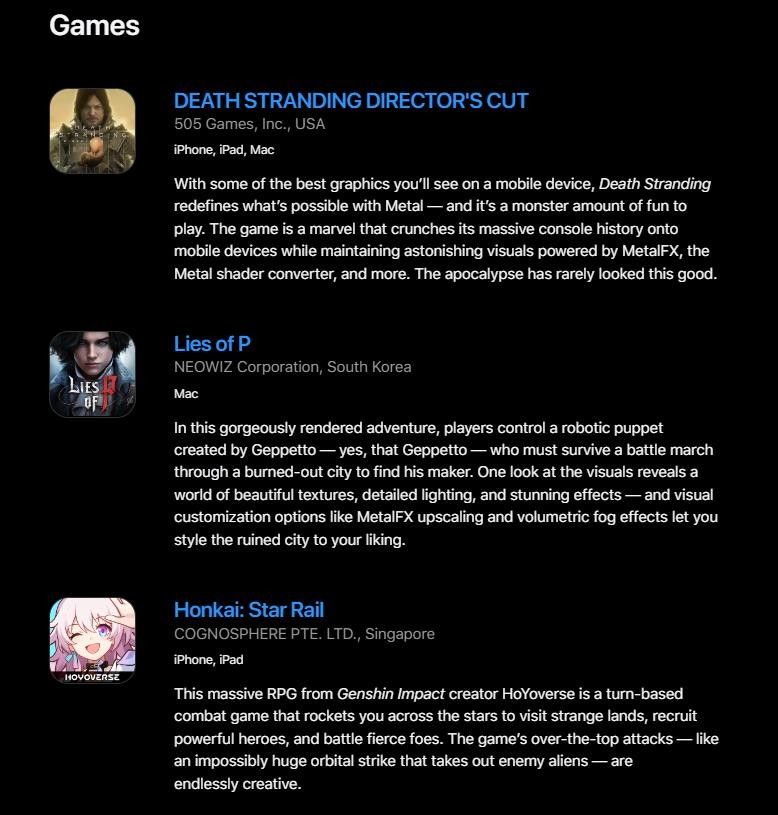 九游娱乐《死亡搁浅》等游戏获得苹果2024年设计大奖提名(图2)